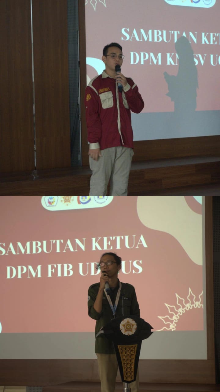 Sambutan Ketua Umum DPM FIB Udinus dan Ketua DPM KM Sekolah Vokasi UGM